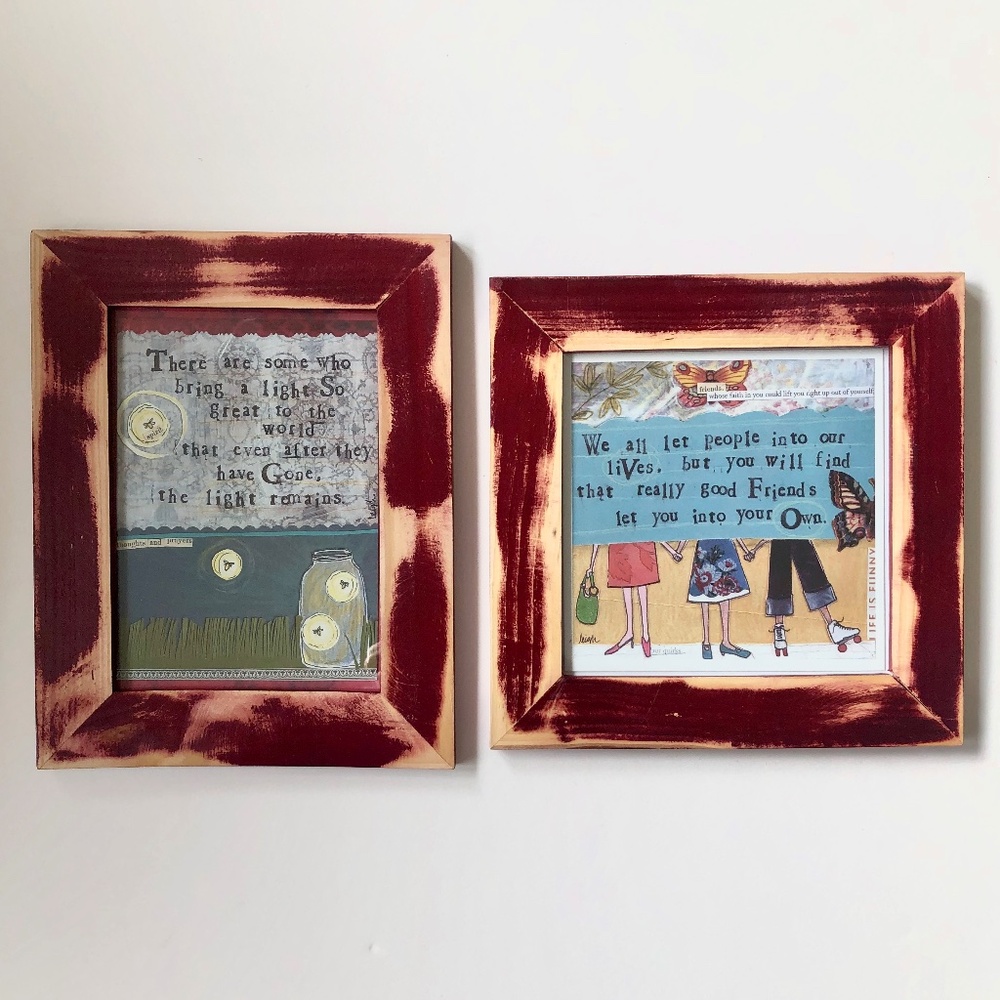 2 Illustrated Quotes, Framed